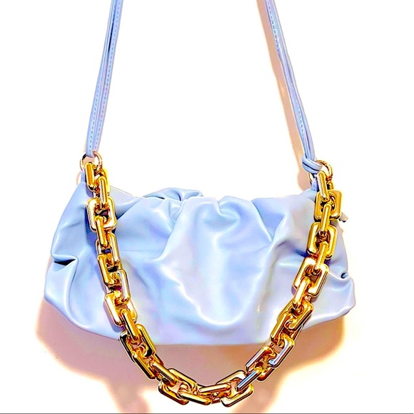 COPY - Pale Blue Cloud Cloud Bag Detachable Straps And Chain - Picture 1 of 4